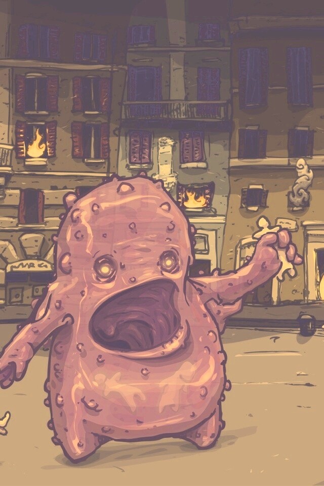 Монстр жрет людей обои