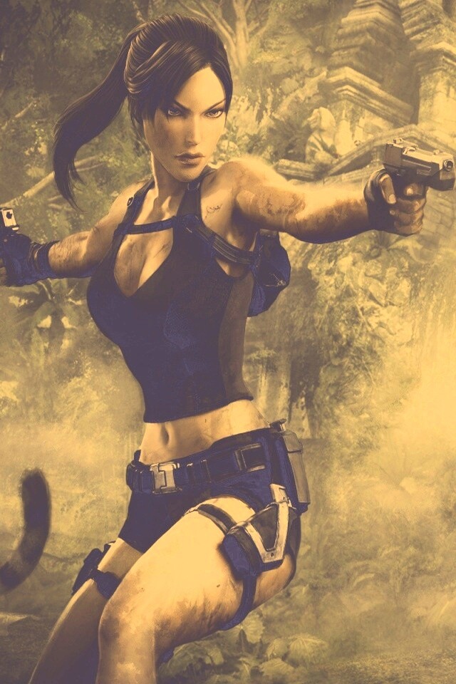 Лара Крофт протв тигров обои