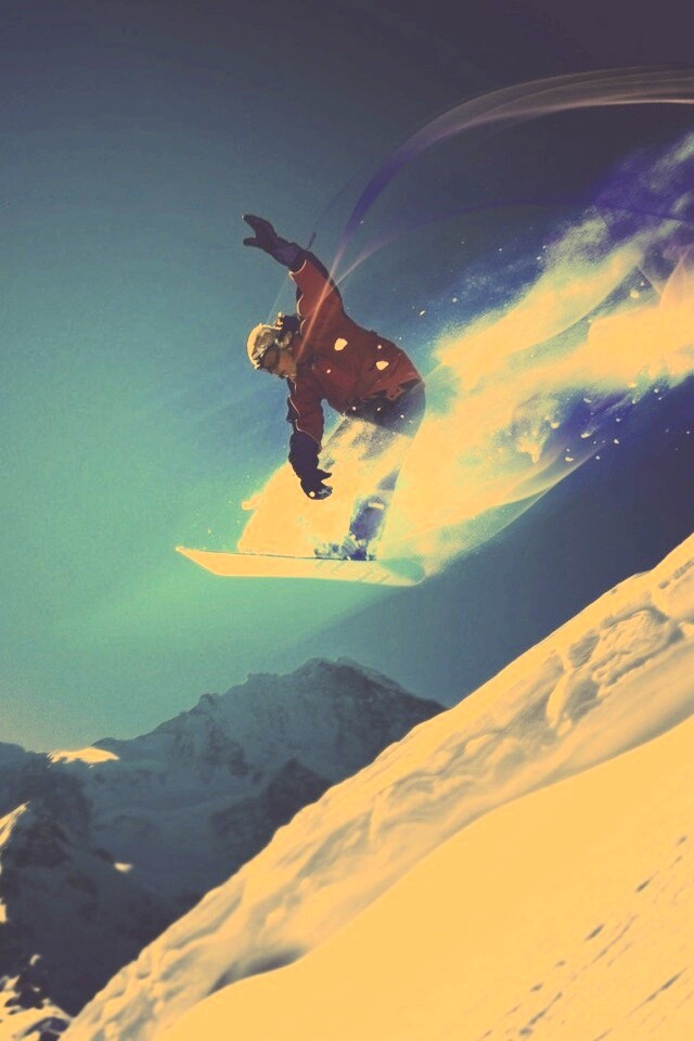 Сноубордист в прыжке обои