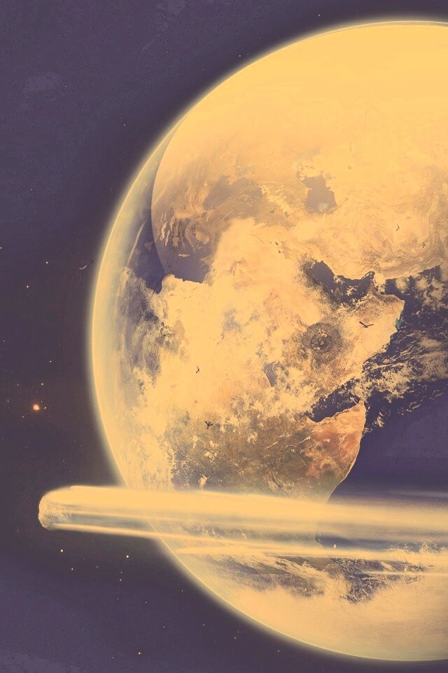 Метеорит пролетает мимо Земли обои