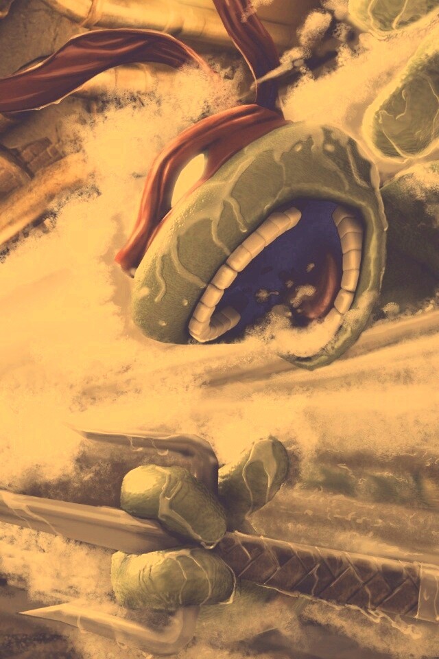 Рафаэля и Леонардо смывает водой обои