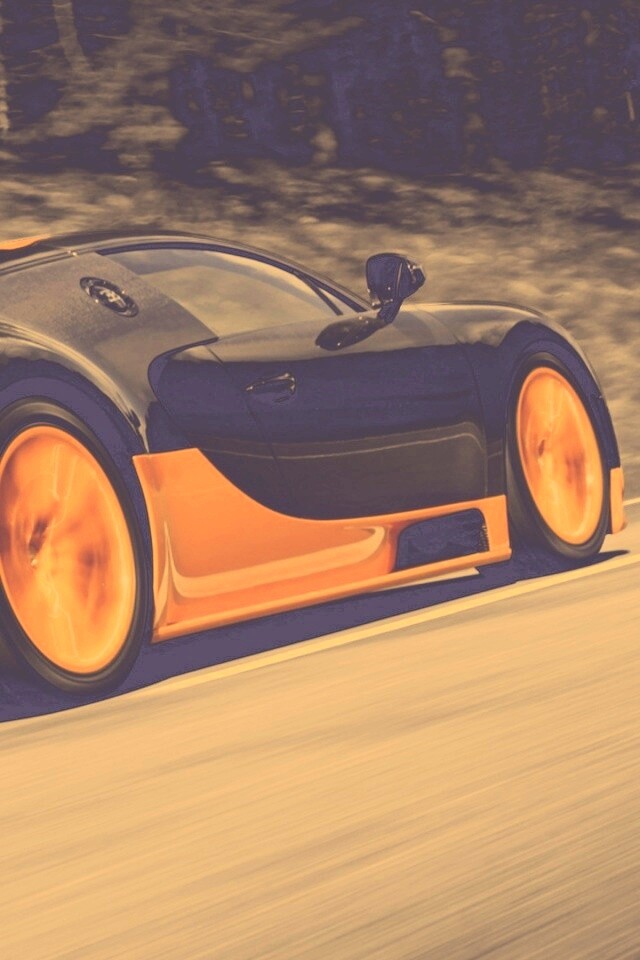 Оранжево-черный Бугатти обои