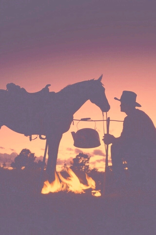 Ковбой на привале обои