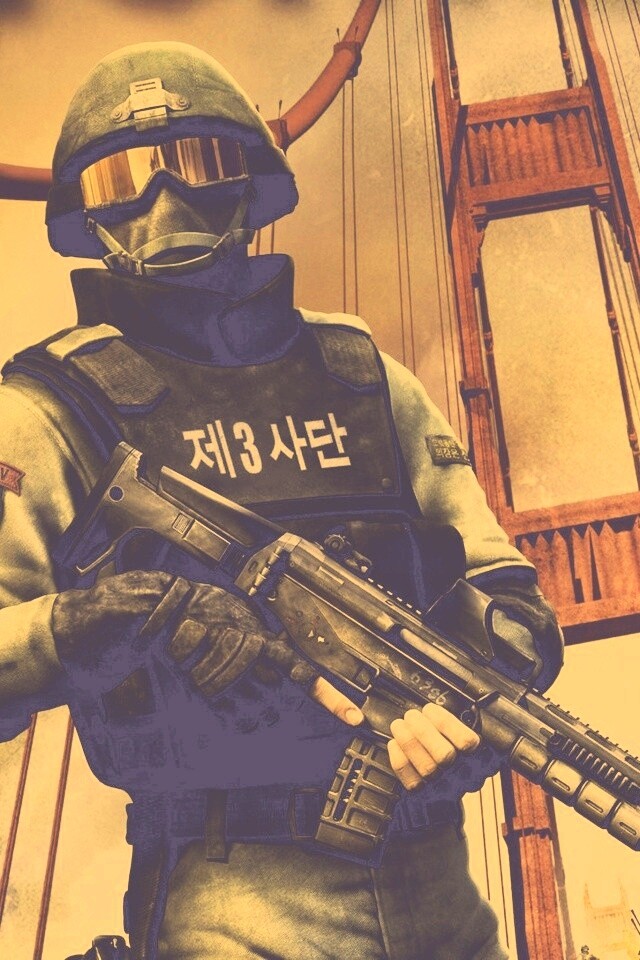 Солдат на мосту Золотые Ворота обои