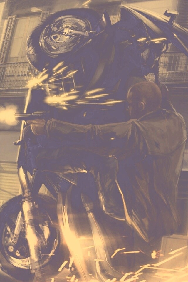 Негр на мотоцикле обои