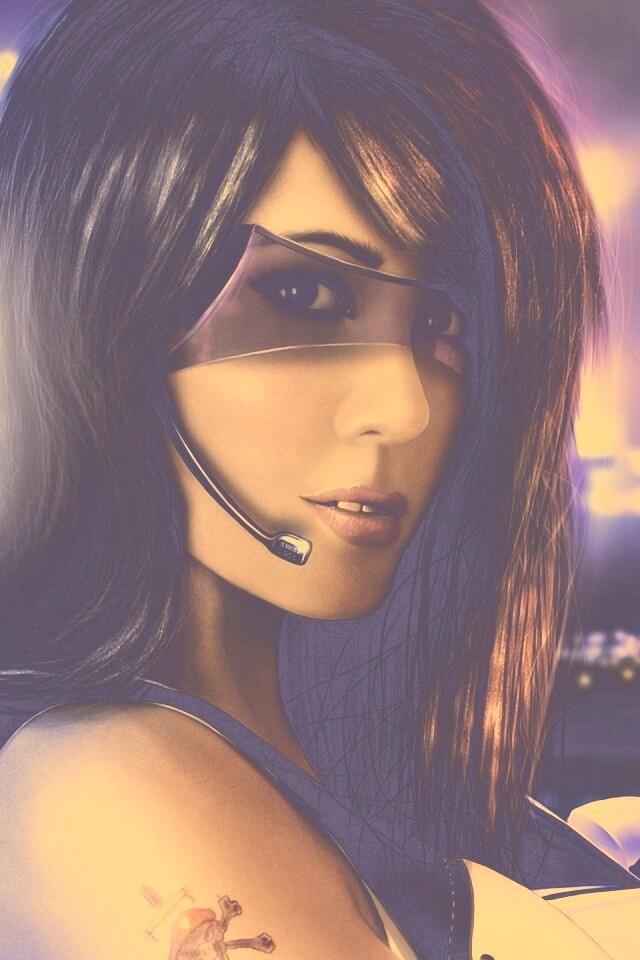 Девушка из будущего с пистолетом обои