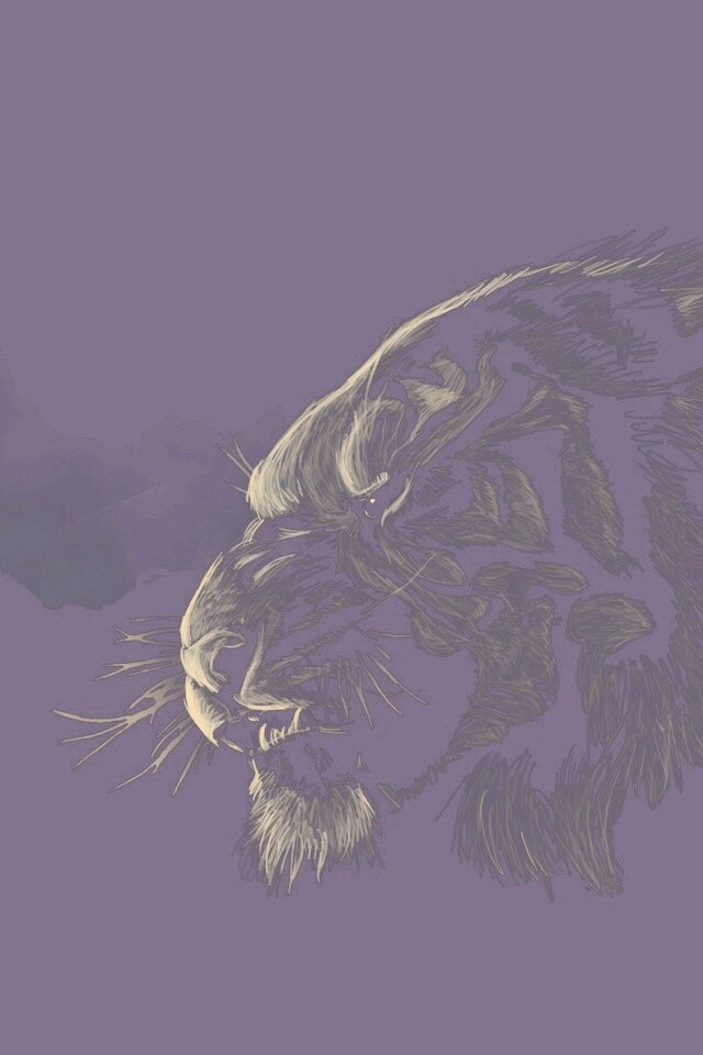 Рисунок грозного тигра обои