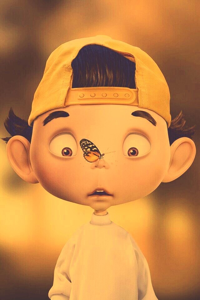 Бабочка на носу обои