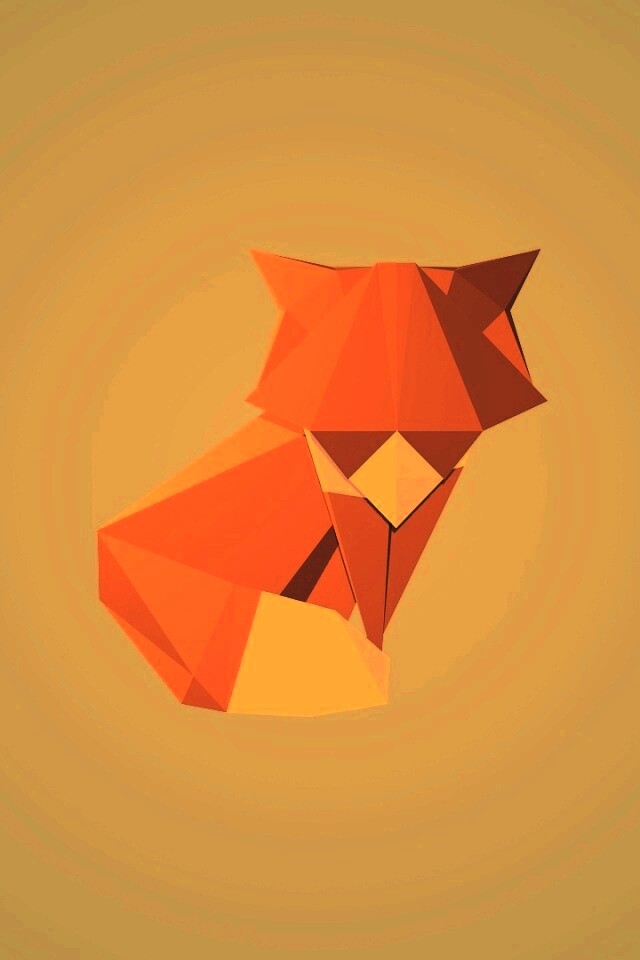 Origami fox обои