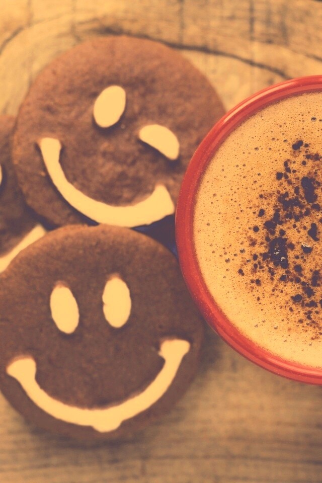 Кофе с печеньками обои