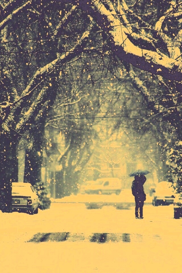 Зимняя улица обои