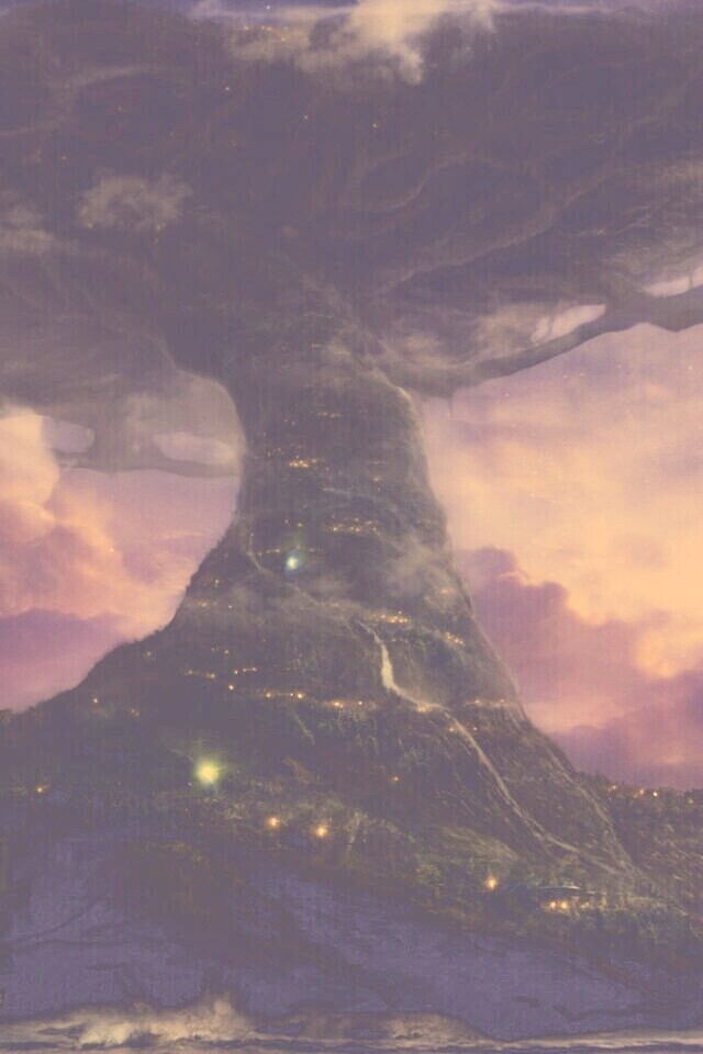 Дерево-город обои