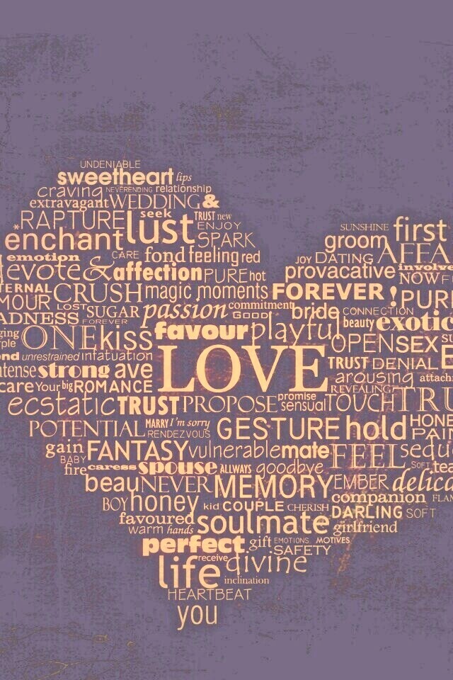 Слова любви обои