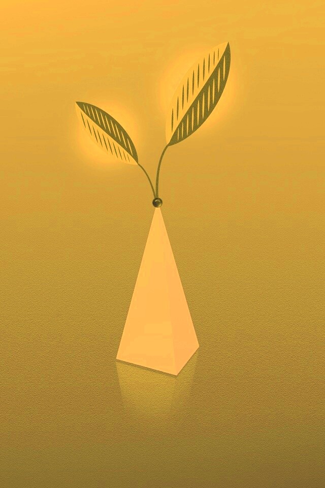 Пирамида и листик обои