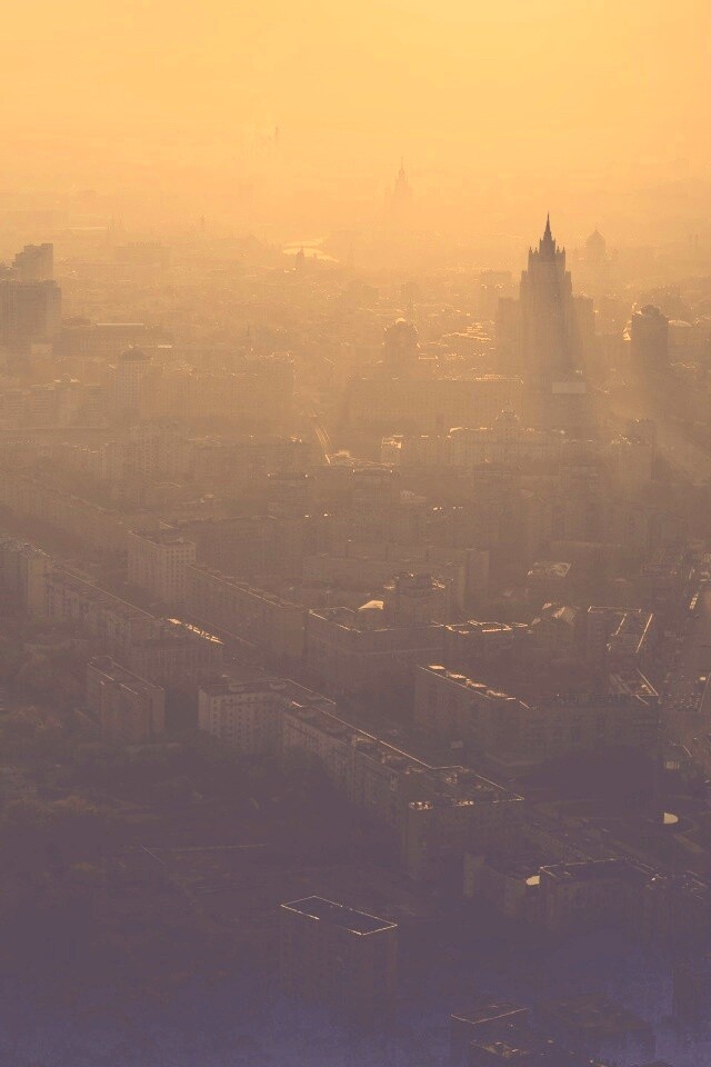 Москва в тумане обои