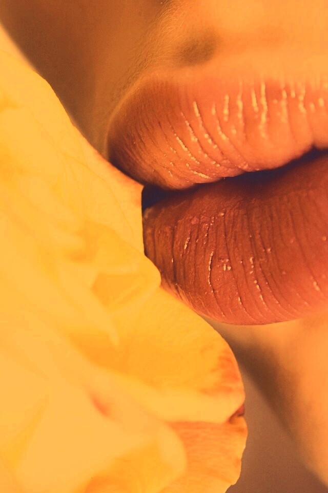 Губы девушки и роза обои