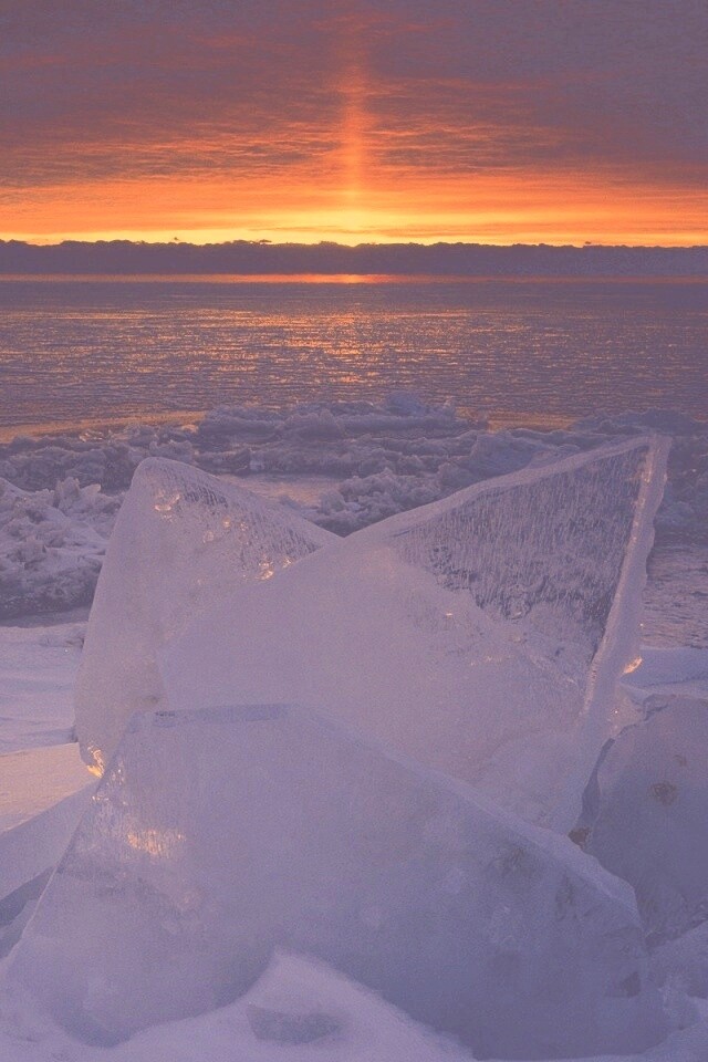 Река на закате обои