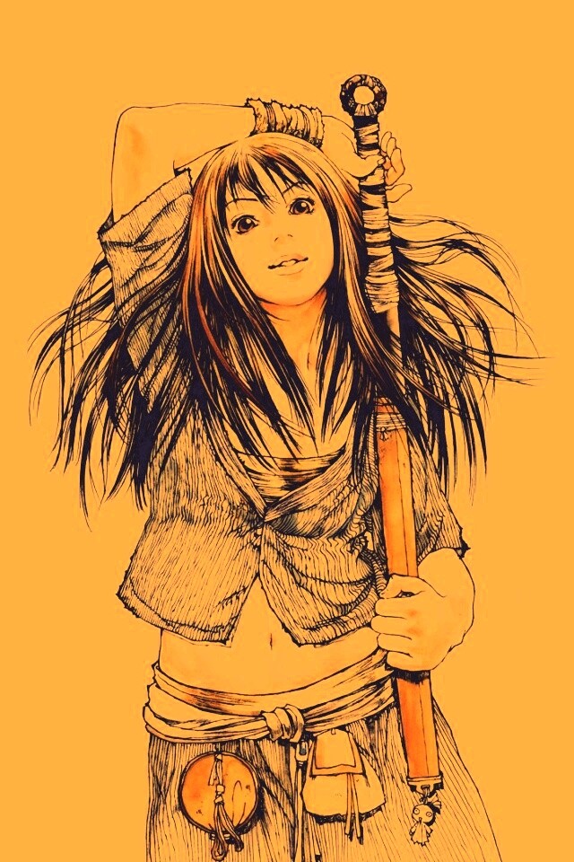 Девушка с битой обои