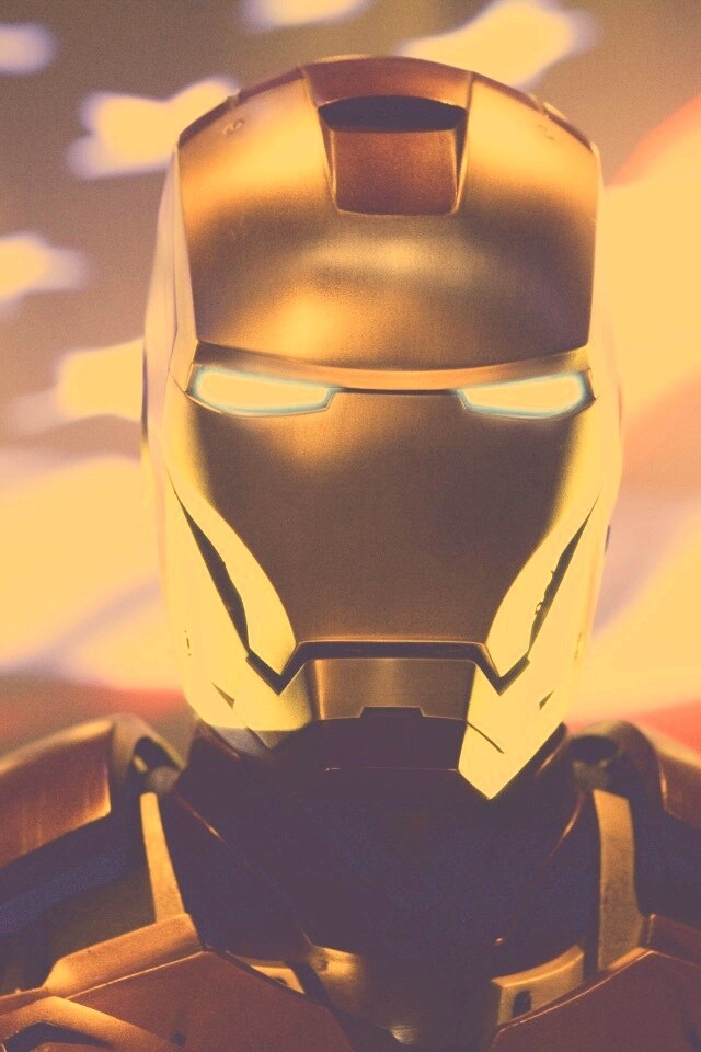 Железный человек на фоне американского флага обои