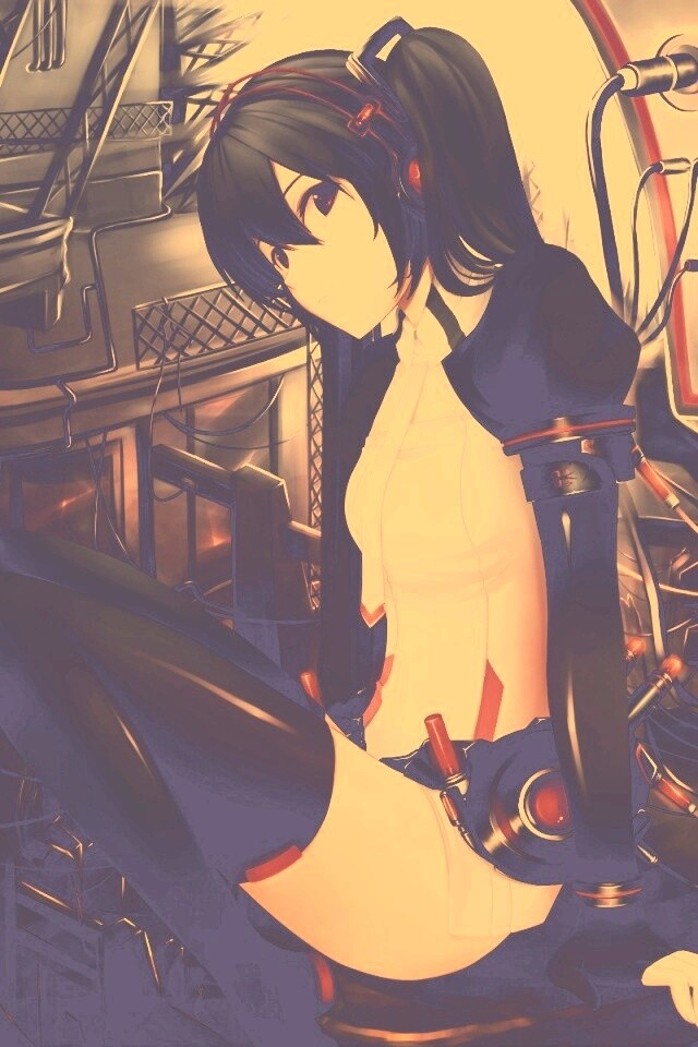 Девушка в наушниках обои