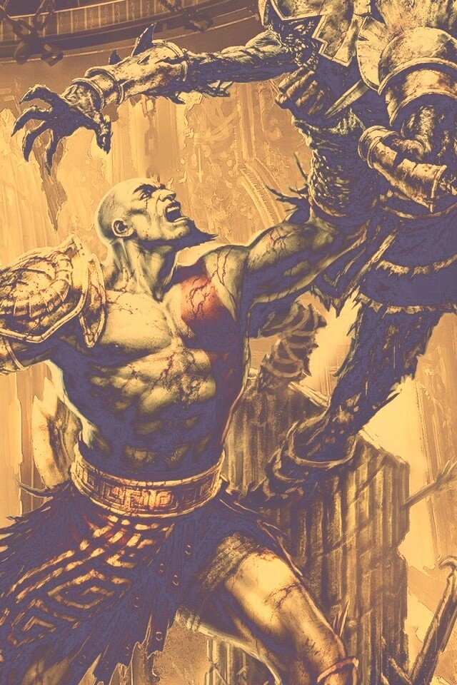 Кратос с мечем обои