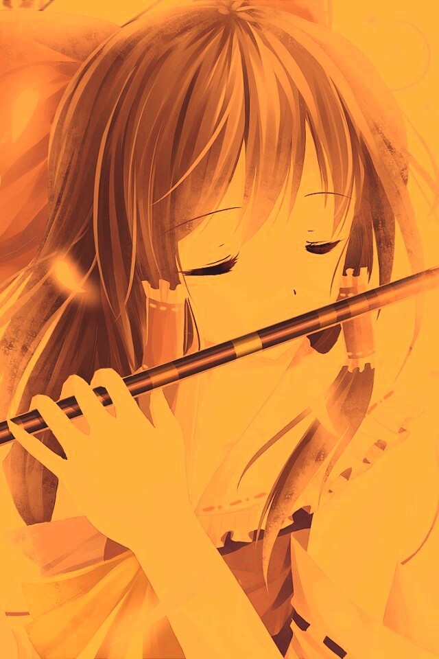 Девочка играет на флейте обои