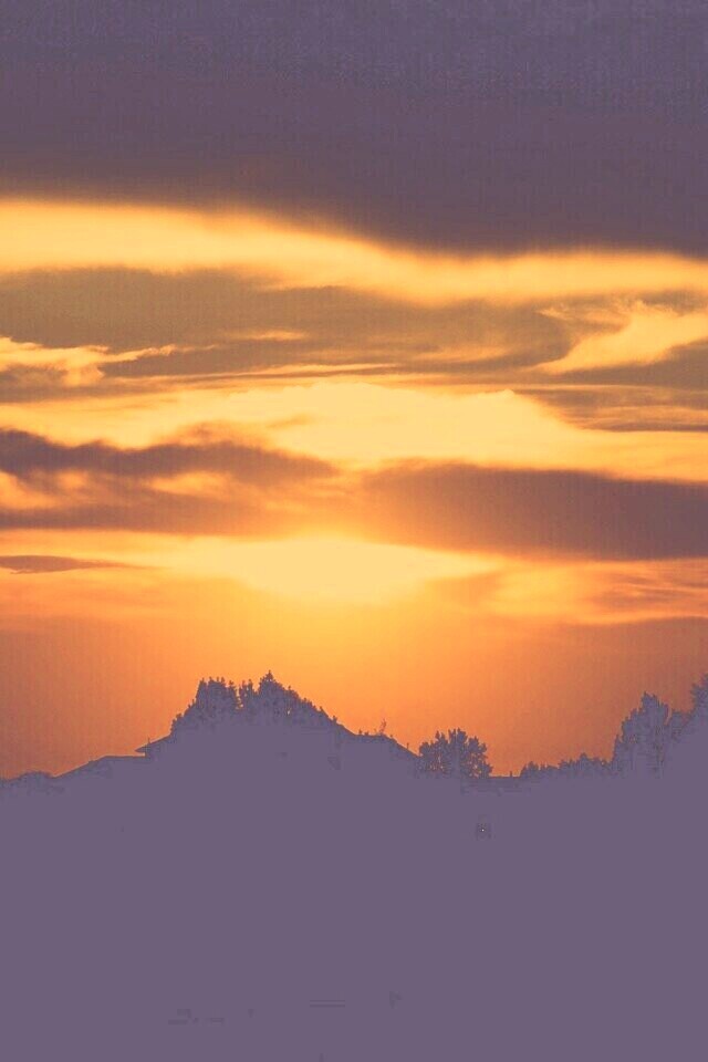 Оранжевый закат обои