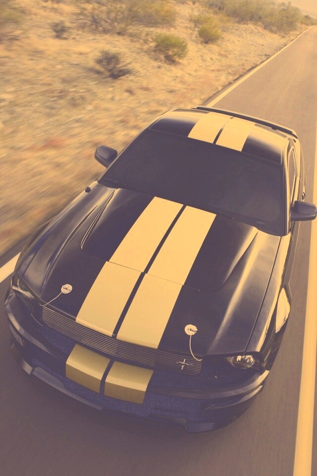 Ford Mustang  с гоночными полосками обои