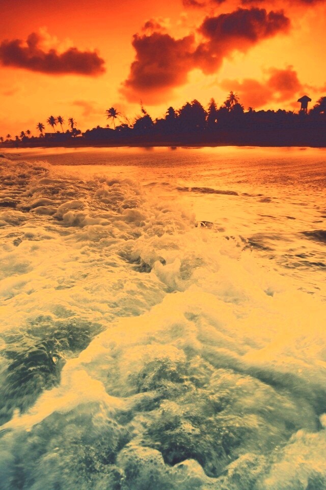 Огненный пляж обои