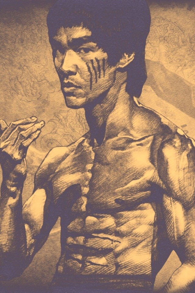 Портрет Брюса Ли обои