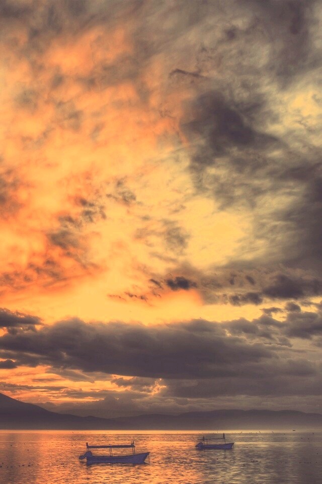 Мексика: лодки на озере обои