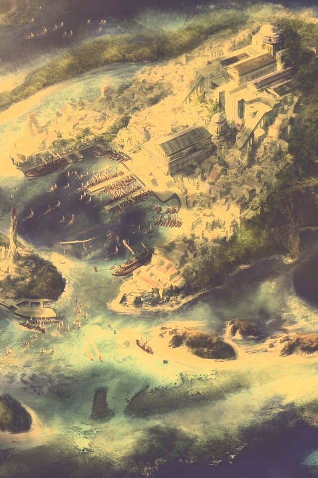 Город на острове обои