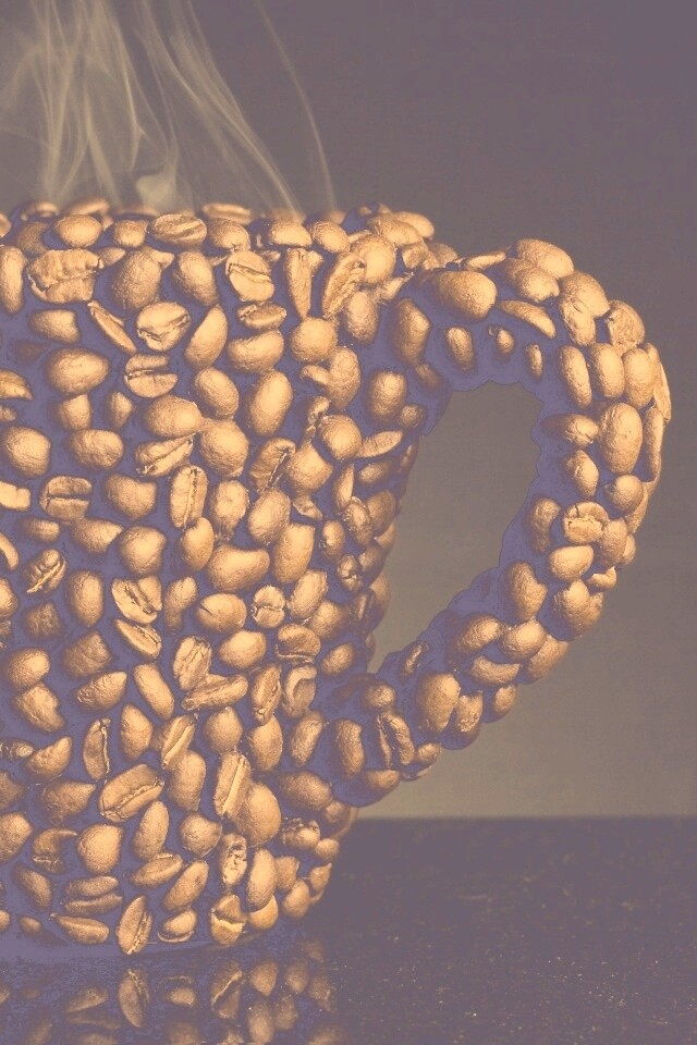 Кружка из кофейных зерен обои