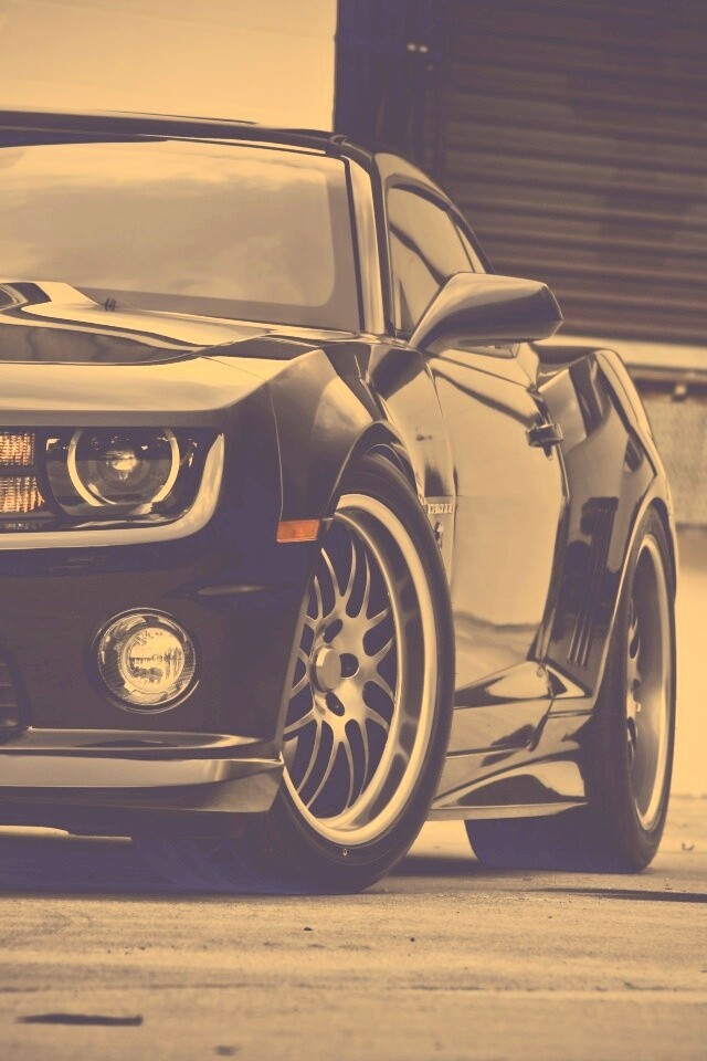 Черный шевроле обои