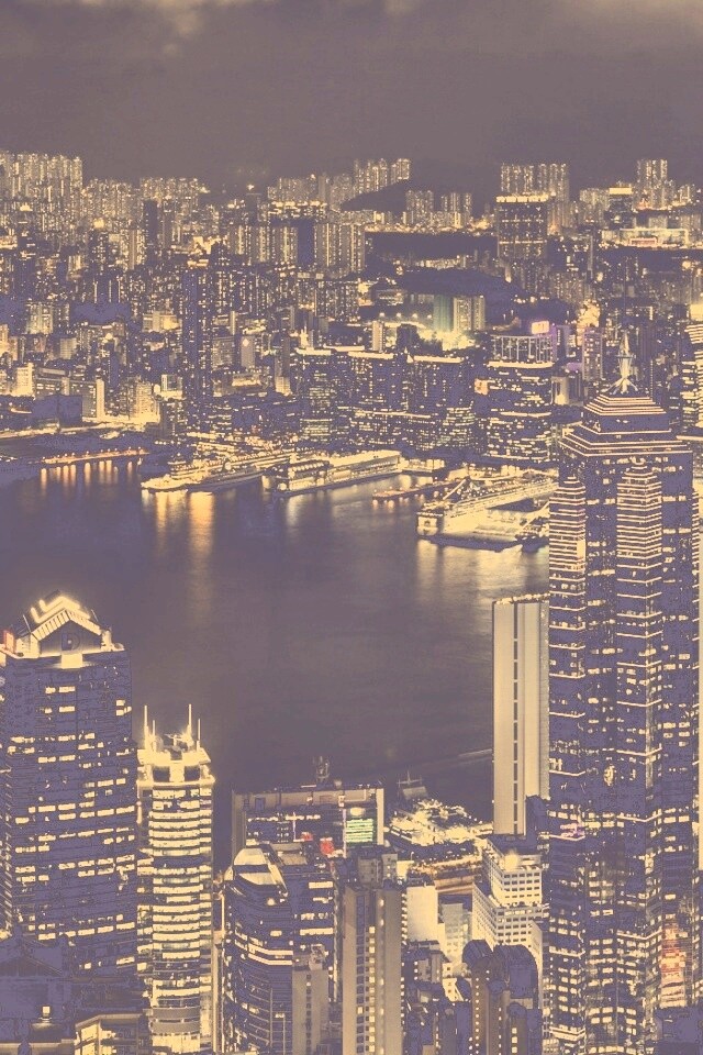 Небоскребы ночью обои