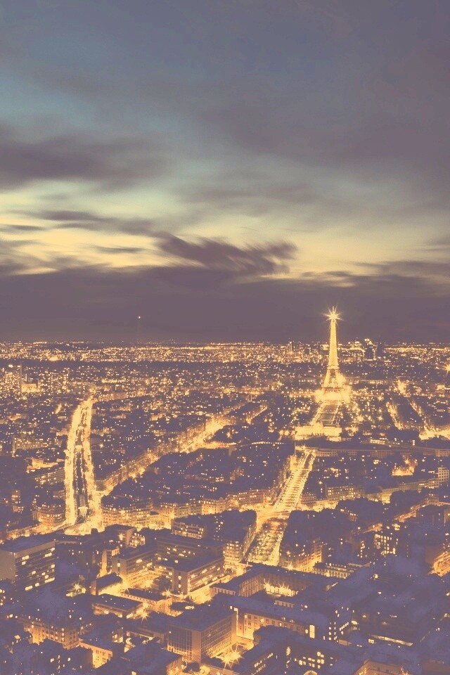 Вид на ночной Париж обои