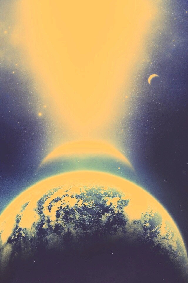 Свет звезды падает на планету обои