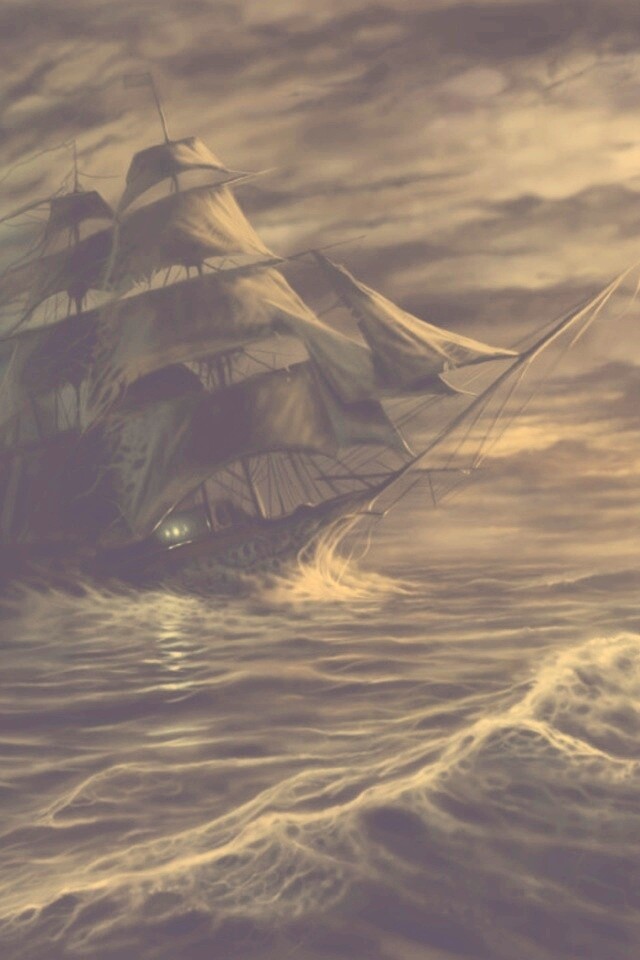 Корабль призрак поднимается со дна обои