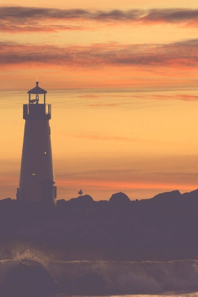 Вечерний маяк обои
