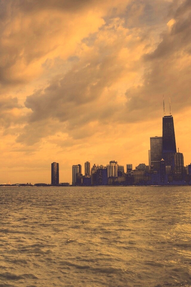 Вид на Чикаго обои