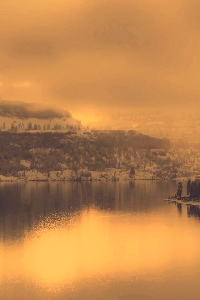 Озеро зимой обои