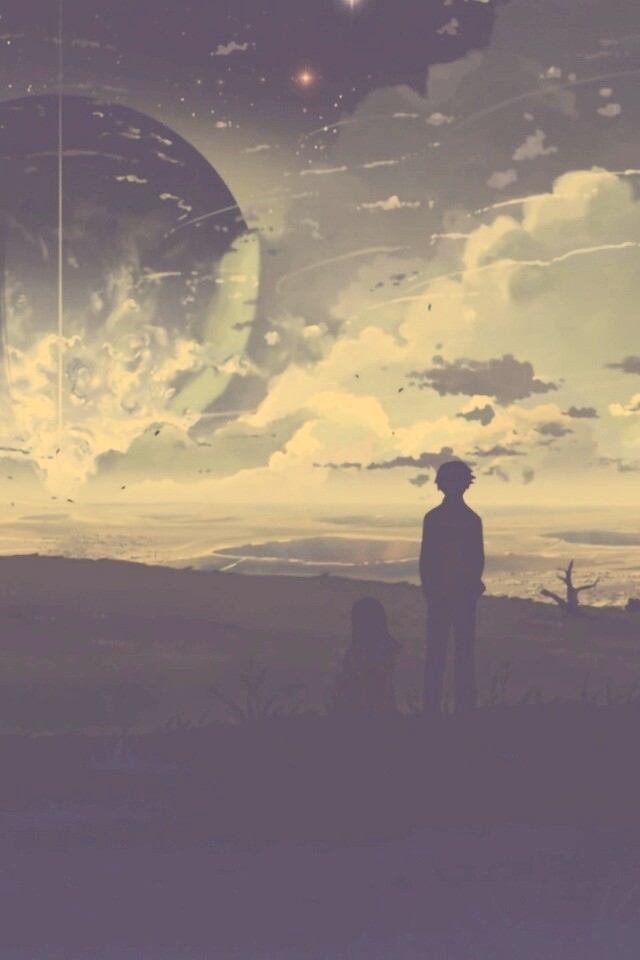 Кадр из творения Макото Синкая обои