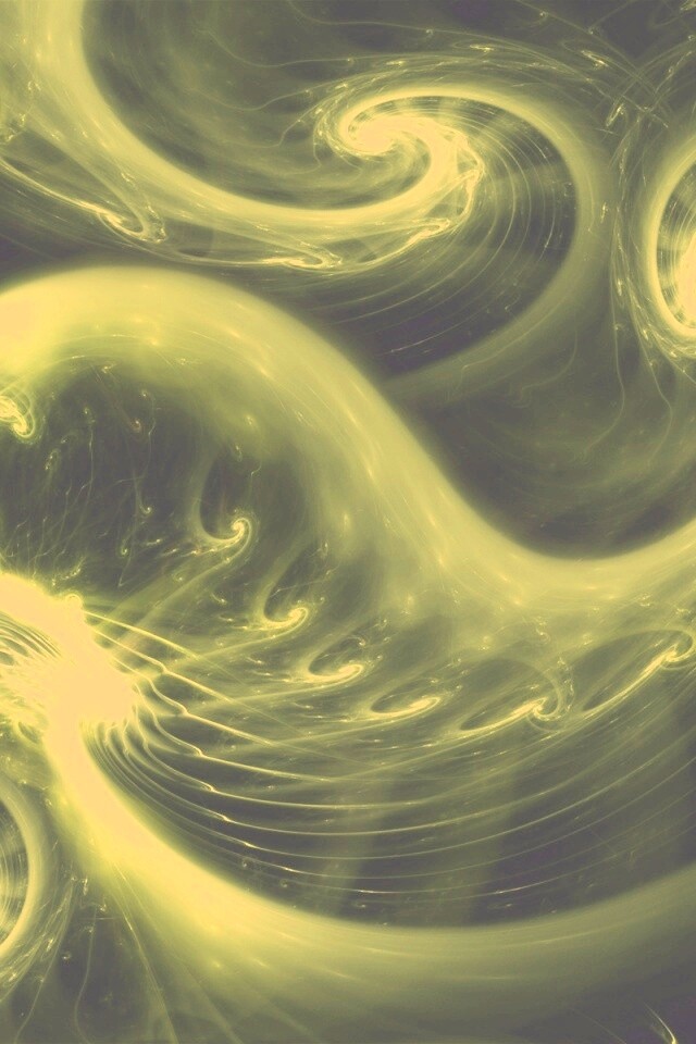 Спиральные абстрактные фракталы зеленого цвета обои