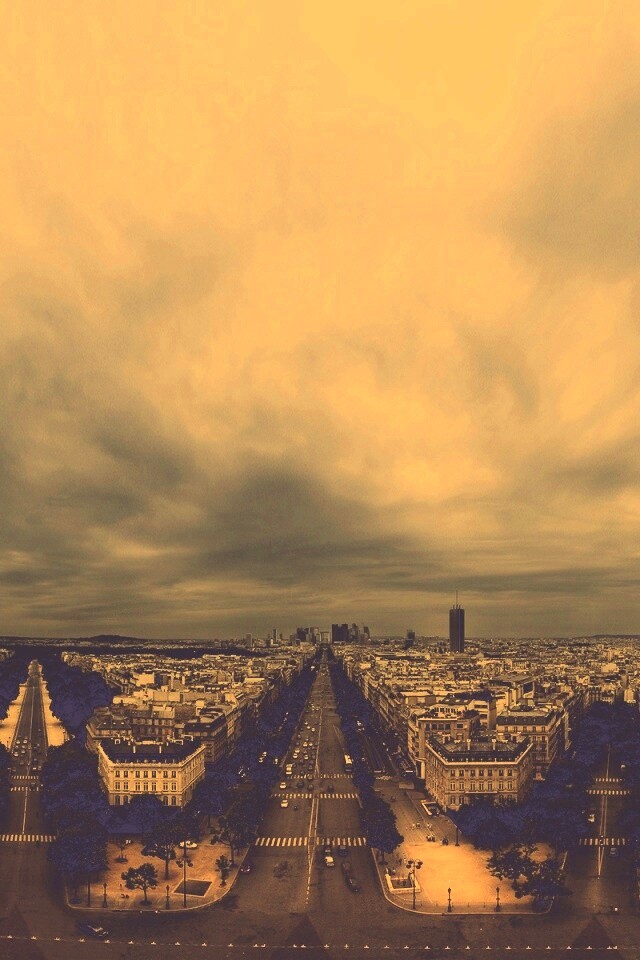 Париж широкоугольным объективном обои