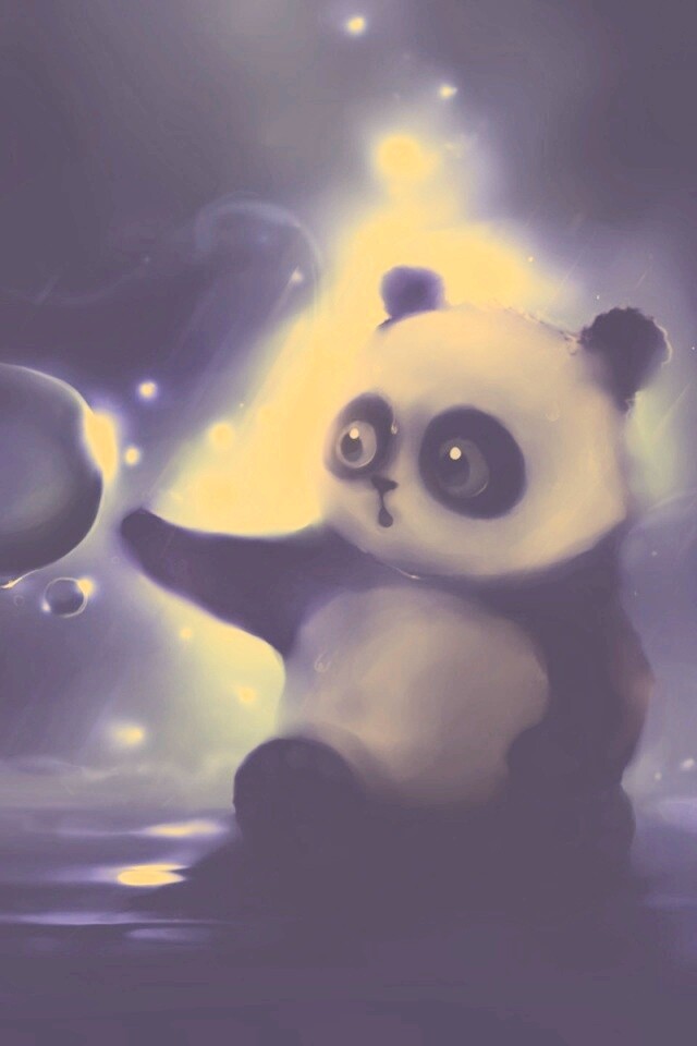 Панда и пузырек обои
