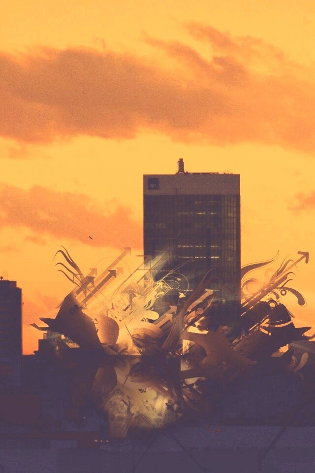 3D абстракция прямо в городе обои