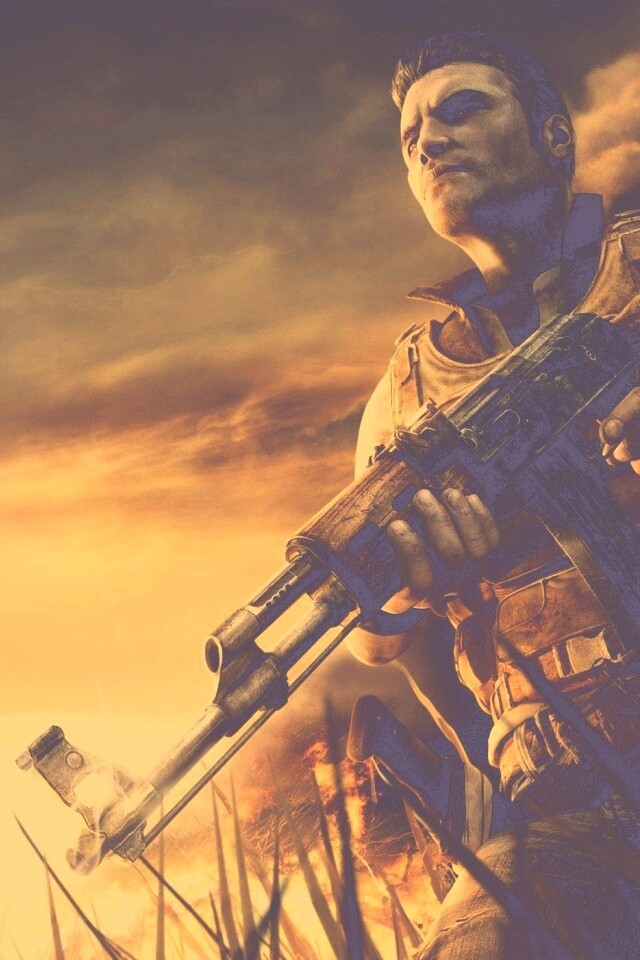 С оружием и в бронежилете обои