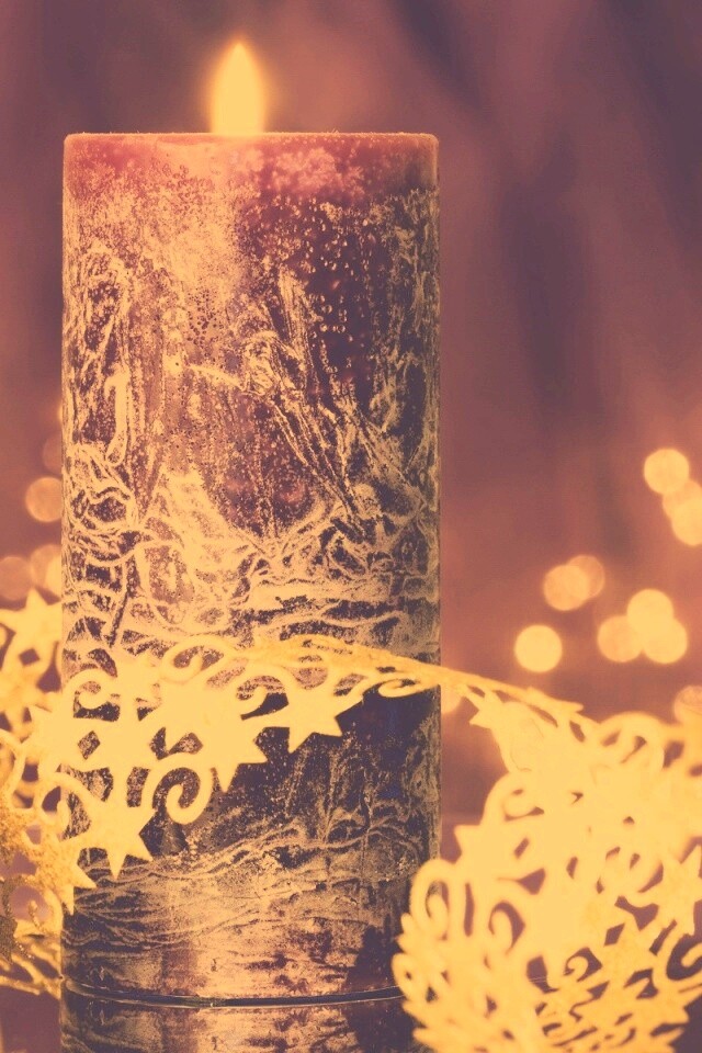 Новогодняя свеча обои