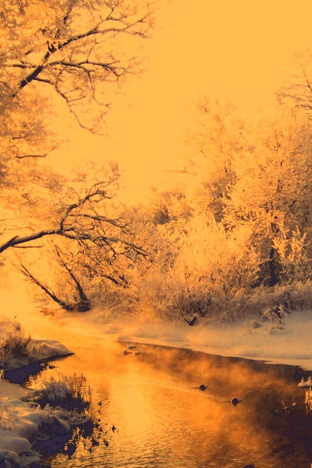 Зимняя река обои