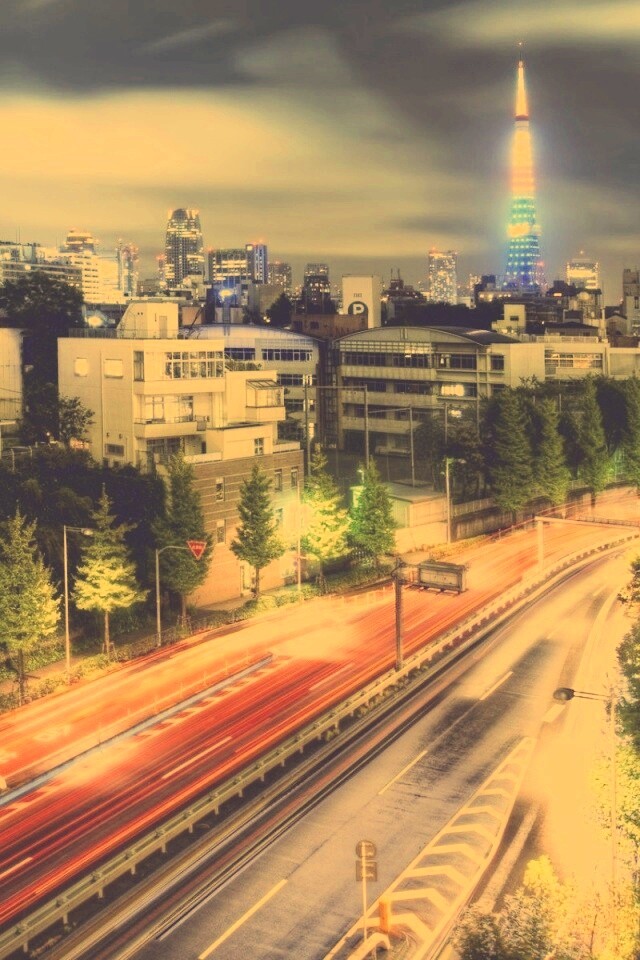 Светящийся город обои